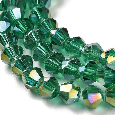 Transparent Electroplate Glass Beads Strands EGLA-A039-T6mm-B10-1