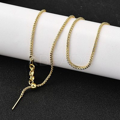 1.5MM Brass Box Chain Adjustable Slider Necklaces NJEW-M108-07G-1