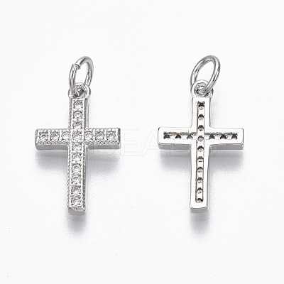 Brass Micro Pave Cubic Zirconia Charms ZIRC-R109-024A-P-NF-1