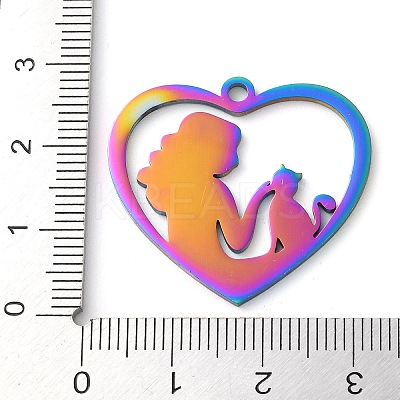 304 Stainless Steel Pendants STAS-R116-06RC-1