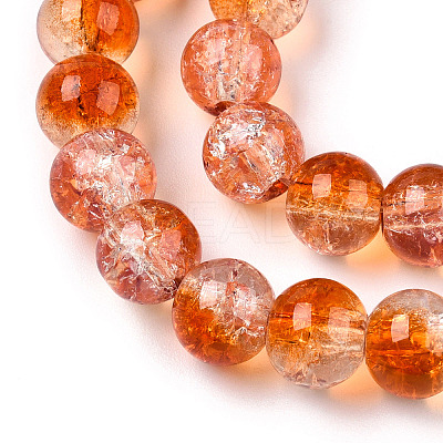 Transparent Crackle Baking Paint Glass Beads X1-DGLA-T003-01C-11-1