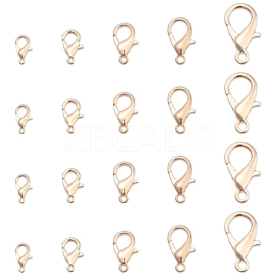 100Pcs 5 Styles Zinc Alloy Lobster Claw Clasps FIND-YW0006-18RG-1