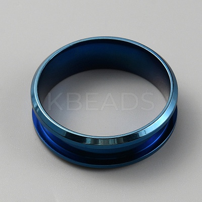 304 Stainless Steel Grooved Finger Ring Settings RJEW-WH0010-08F-BL-1