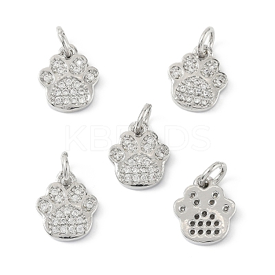 5Pcs Rack Plating Brass Micro Pave Clear Cubic Zirconia Charms KK-YW0003-36P-1