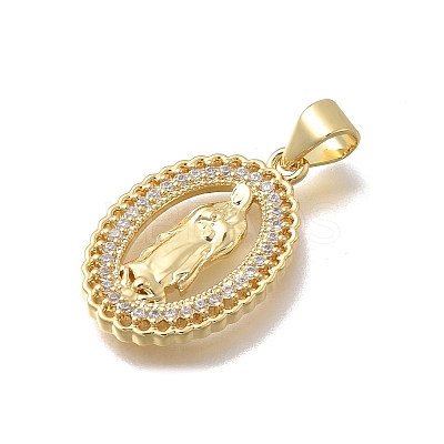 Brass Micro Pave Cubic Zirconia Pendants KK-D431-040G-1