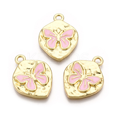 Rack Plating Alloy Enamel Pendants PALLOY-T077-209C-1