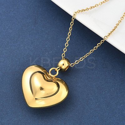 201 Stainless Steel Love Heart Pendant Necklaces for Women NJEW-Z069-01G-02-1