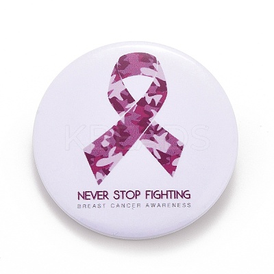 Breast Cancer Awareness Month Tinplate Brooch Pin LS-JEWB-G016-01P-02-1