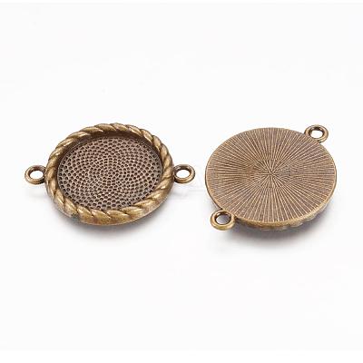 Zinc Alloy Cabochon Connector Settings PALLOY-A15774-AB-FF-1