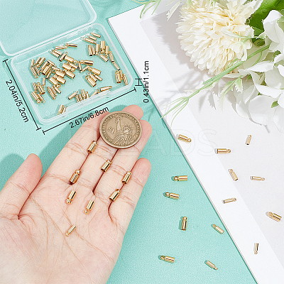 90Pcs 3 Size Brass Cord Ends KK-CN0002-58-1