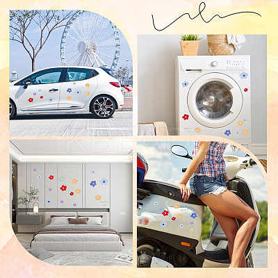 PVC Self Adhesive Flower Car Sticker DIY-WH0453-57A-1