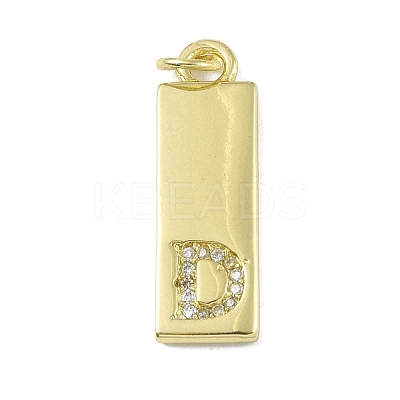 Brass Micro Pave Clear Cubic Zirconia Pendants KK-P266-06G-D-1