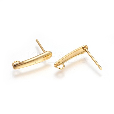 304 Stainless Steel Stud Earrings Findings X-STAS-P227-35G-1