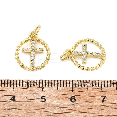 Brass Micro Pave Cubic Zirconia Pendants X1-KK-C092-21A-G-1