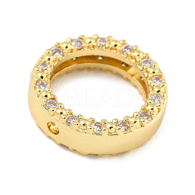 Brass Micro Pave Clear Cubic Zirconia Beads Frame KK-P277-58A-G-1