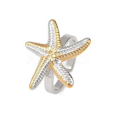 Adjustable 201 Stainless Steel Cuff Open Rings for Women LS-RJEW-B156-02GP-01-1