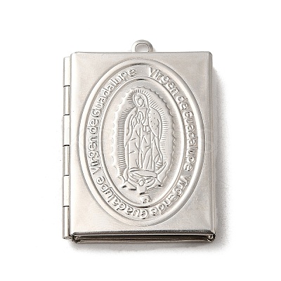 Tarnish Resistant 304 Stainless Steel Locket Pendants STAS-Q300-01B-P-1