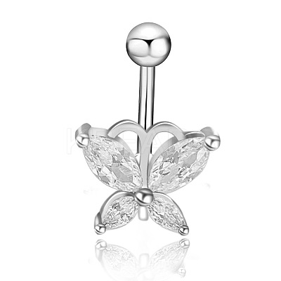 Clear Cubic Zirconia Belly Button Rings WG9960A-13-1
