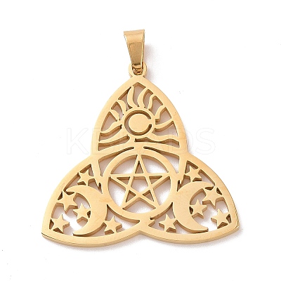 304 Stainless Steel Hollow Pendants LS-STAS-P313-04G-1