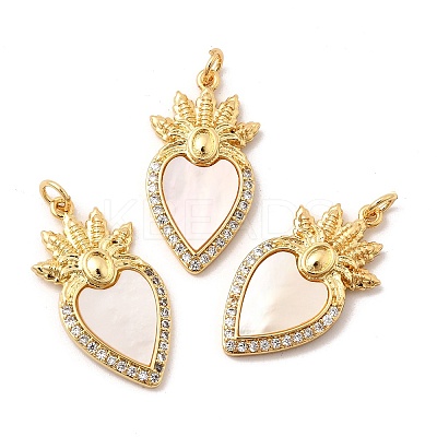 Brass Micro Pave Cubic Zirconia Pendants KK-K302-20C-G-1