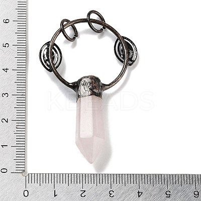Natural Rose Quartz Faceted Pointed Bullet Big Pendants G-A221-02E-1