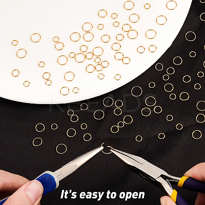 600Pcs 4 Style Brass Open Jump Rings KK-CN0001-25-1