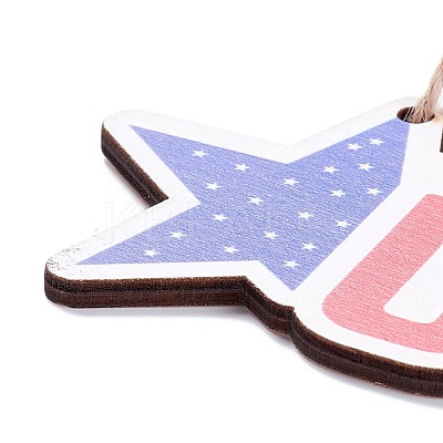 Independence Day Density Board Wooden Wall Ornament Doorplate Pendants HJEW-C004-10-1