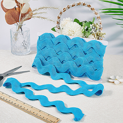 10 Yard Polyester Wavy Fringe Trim Ribbon SRIB-GF0001-38C-1