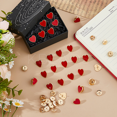 26Pcs Heart Alloy Enamel Lapel Pin Backs for Backpack Clothes JEWB-FH0003-13-1