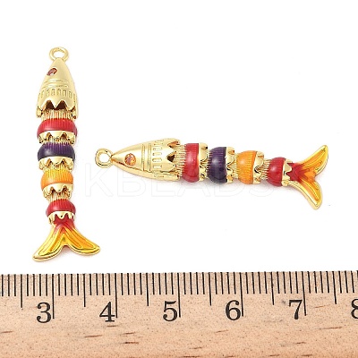 Brass Micro Pave Cubic Zirconia Enamel Pendants KK-G539-02G-01-1
