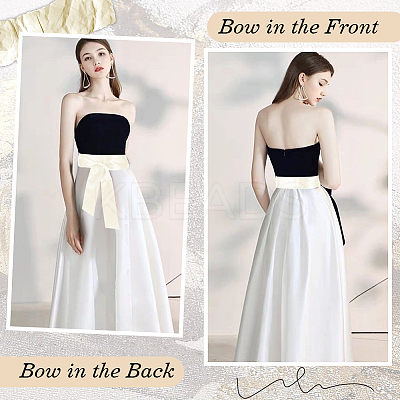 Satin Cloth Ribbon Wrap Around Chain Belt AJEW-WH0314-198B-1
