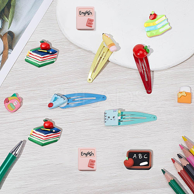 36pcs 9 styles Teachers' Day Opaque Resin Cabochons CRES-SC0002-74-1