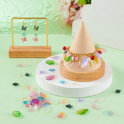 100Pcs 20 Styles Two Tone Transparent Spray Painted Glass Pendants GLAA-TA0002-07-1