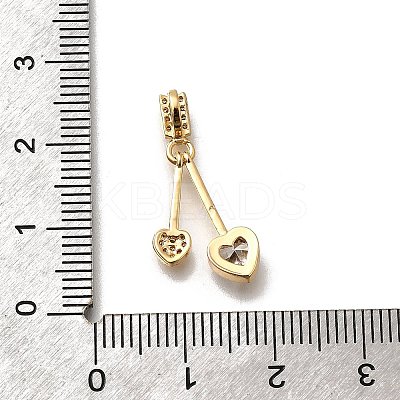 Brass Micro Pave Cubic Zirconia Pendants KK-K378-61G-1