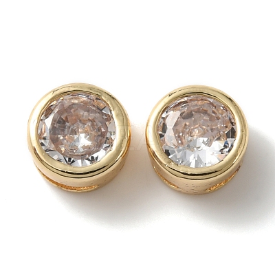 Rack Plating Brass Micro Pave Cubic Zirconia Slide Charms X-KK-C020-13LG-1