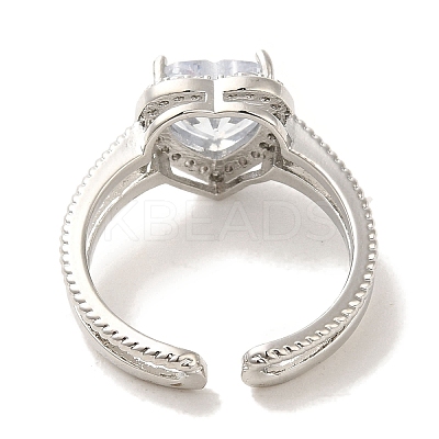 Brass Micro Pave Cubic Zirconia Rings for Women RJEW-E295-16P-1