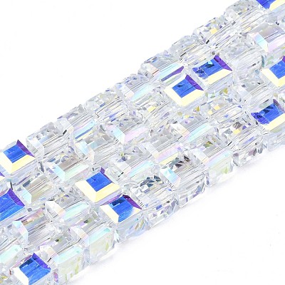 Electroplate Transparent Glass Beads Strands EGLA-N002-17C-B01-1