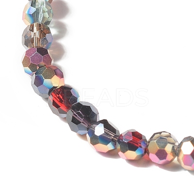 Transparent Electroplated Glass Beads Strands GLAA-G097-04B-1