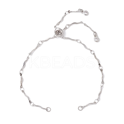 304 Stainless Steel Wave Bar Link Chain Slider Bracelet Makings AJEW-JB01256-02-1