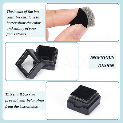 Cube Plastic Loose Diamond Storage Boxes CON-WH0095-49B-1