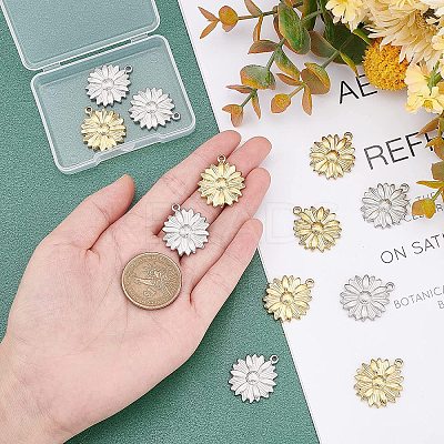 12Pcs 2 Colors PVD Vacuum Plating 304 Stainless Steel Pendants STAS-UN0024-60-1