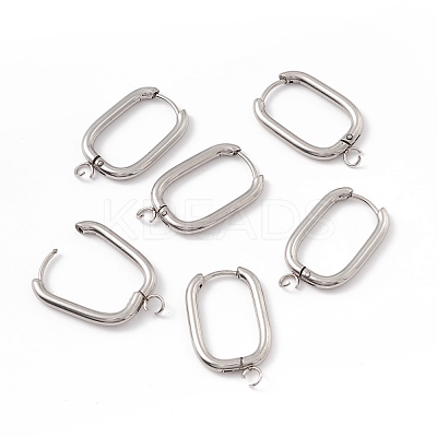 Tarnish Resistant 201 Stainless Steel Hoop Earring Findings STAS-H166-03P-1