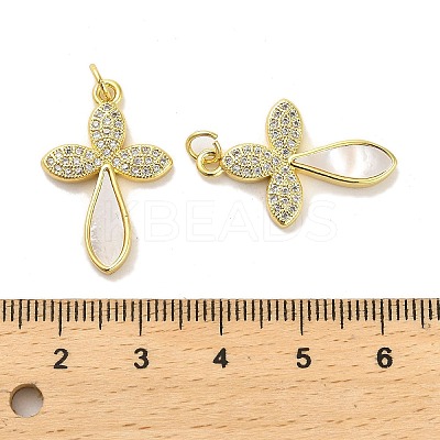 Brass Micro Pave Clear Cubic Zirconia Pendants KK-K365-10B-G-1