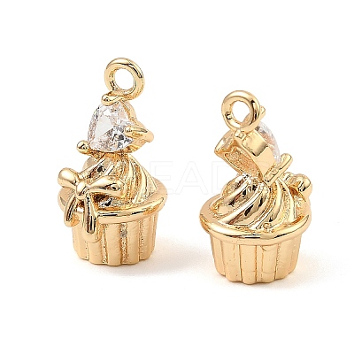 Brass Micro Pave Cubic Zirconia Pendants KK-C155-16G-01-1