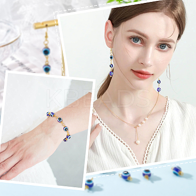 200Pcs Evil Eye Resin Beads Connector Charms RESI-HY0001-05-1