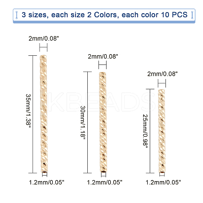60Pcs 3 Style Brass Tube Beads KK-PH0003-86-1