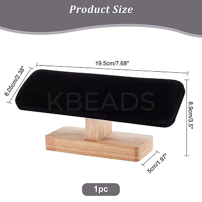 Bamboo Velvet T-Bar Bracelet Display Stands BDIS-WH0002-08-1