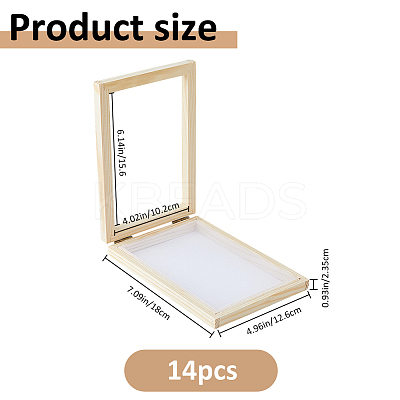 14Pcs Rectangle Wooden Paper Making DIY-FH0010-42-1