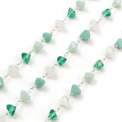 Natural Mixed Gemstone Triangle Beaded Chains CHC-M025-52P-1