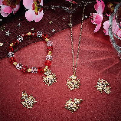 6Pcs Brass Micro Pave Cubic Zirconia Pendants ZIRC-BBC0002-20-1